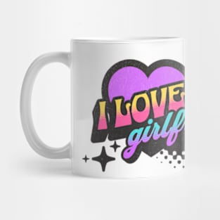 I Love My Girlfriend Valentines 2024 Neon Vaporwave Heart Mug